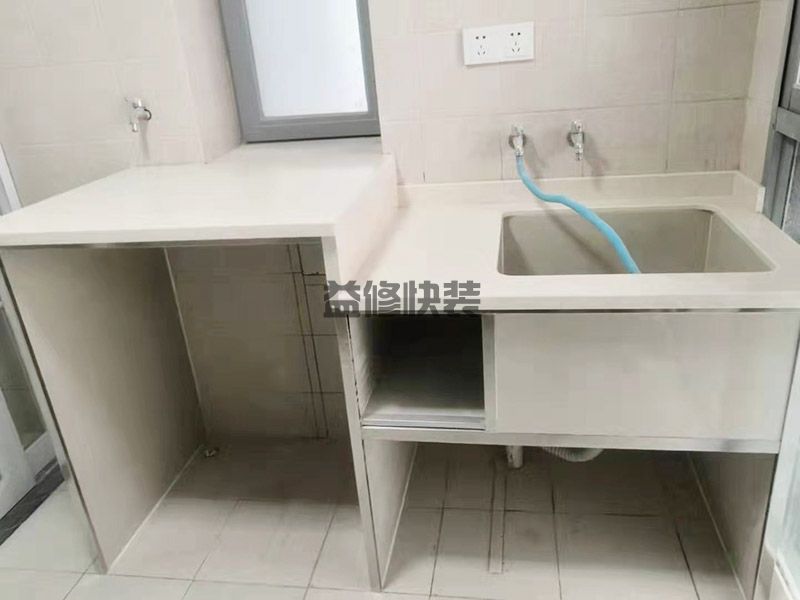 广州荔湾区砖砌橱柜台面,旧房改造,五金安装